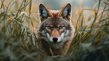 丛林中凝视的郊狼