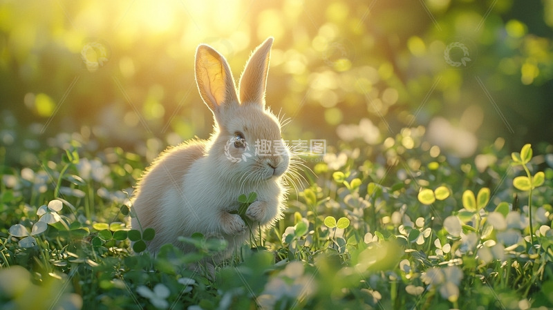 高清大图下载【趣麦麦图】阳光下的可爱小兔子