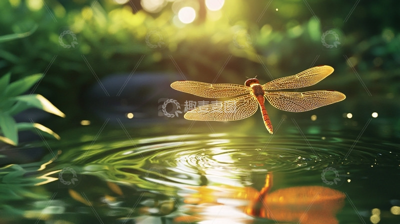 高清大图下载【趣麦麦图】阳光下的蜻蜓