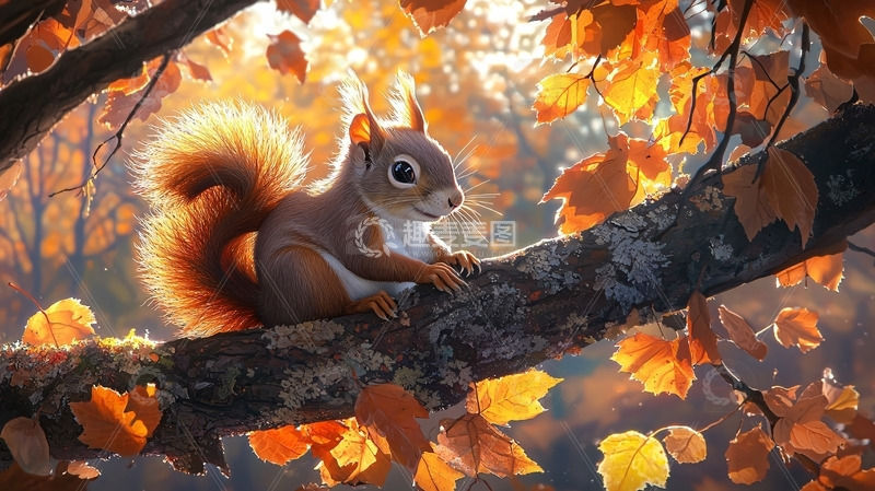 高清大图下载【趣麦麦图】秋日松鼠