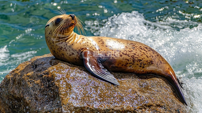 高清大图下载【趣麦麦图】海豹在岩石上休息
