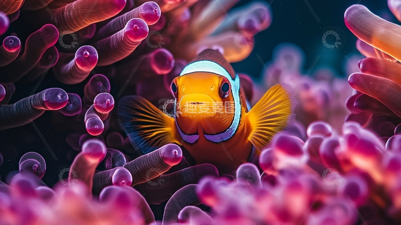 高清大图下载【趣麦麦图】小丑鱼海葵珊瑚礁