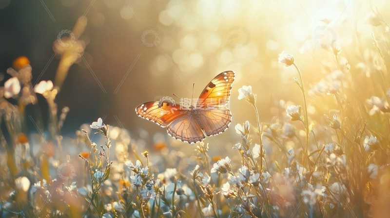 高清大图下载【趣麦麦图】阳光下的蝴蝶花丛