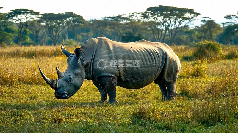高清大图下载【趣麦麦图】非洲草原犀牛