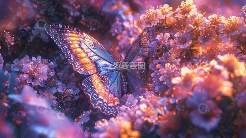 高清大图下载【趣麦麦图】梦幻蝴蝶花丛