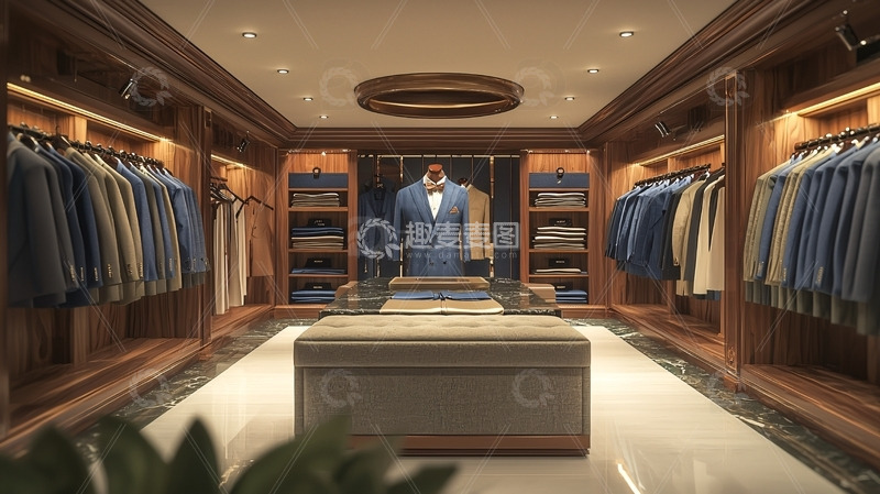 高清大图下载【趣麦麦图】奢华定制西装衣帽间