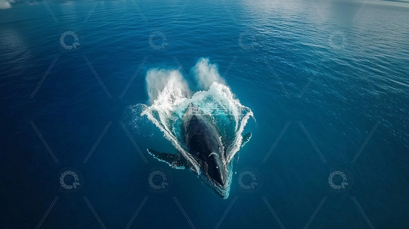 高清大图下载【趣麦麦图】鲸鱼跃出水面