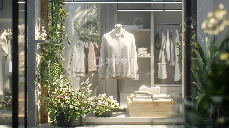 高清大图下载【趣麦麦图】极简风格服装店橱窗