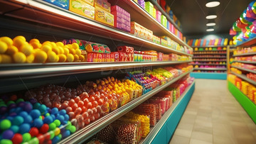 琳琅满目的糖果货架