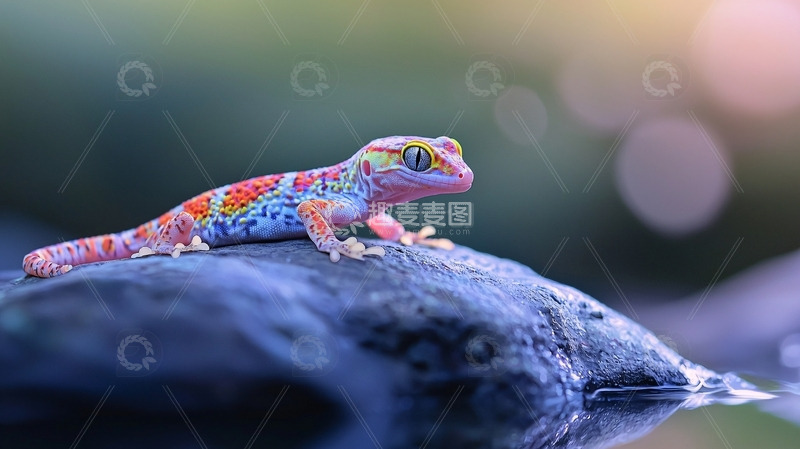 高清大图下载【趣麦麦图】彩色壁虎