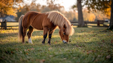 秋天牧场里的小马驹