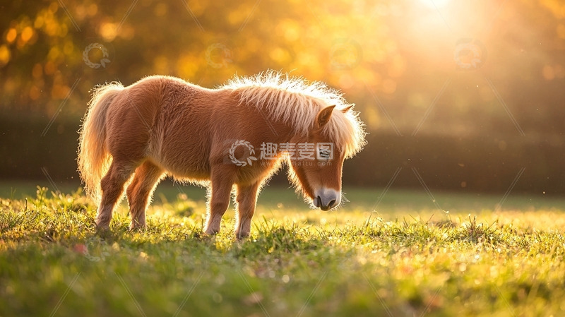 高清大图下载【趣麦麦图】阳光下的小马驹