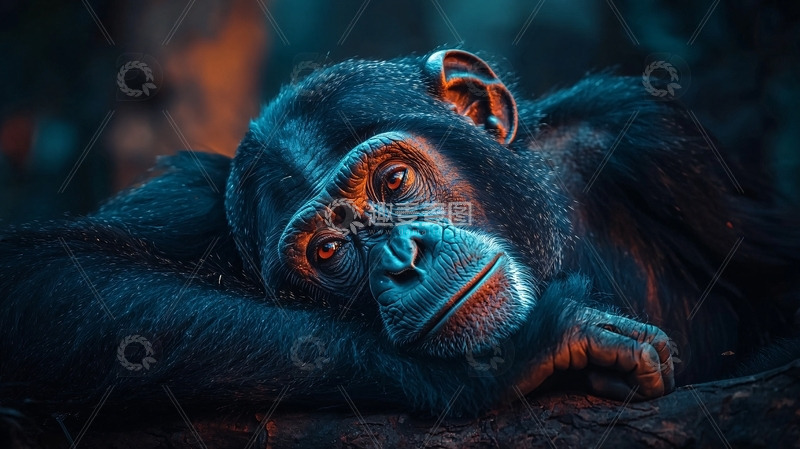 高清大图下载【趣麦麦图】黑猩猩特写