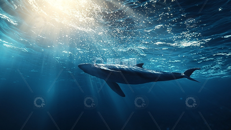高清大图下载【趣麦麦图】阳光下的鲸鱼