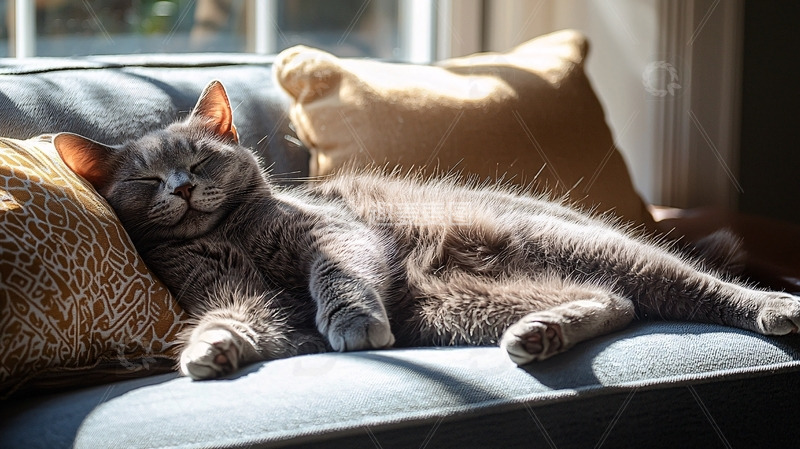 高清大图下载【趣麦麦图】阳光下慵懒的猫咪