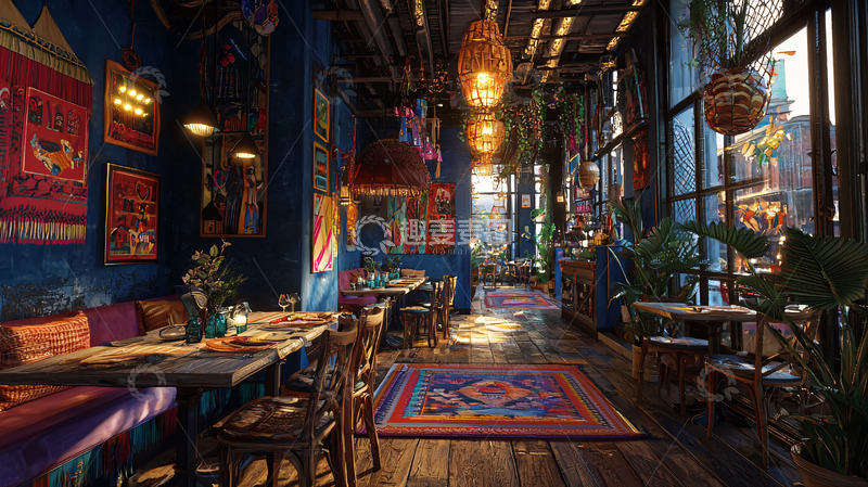 高清大图下载【趣麦麦图】蓝调异域风情餐厅