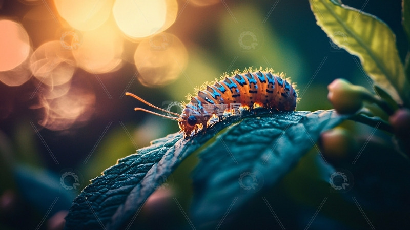 高清大图下载【趣麦麦图】彩色毛毛虫