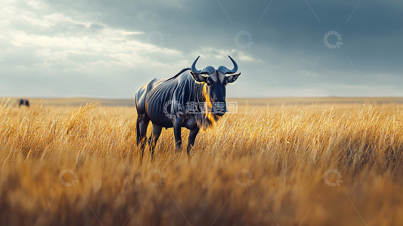 高清大图下载【趣麦麦图】草原上的角马