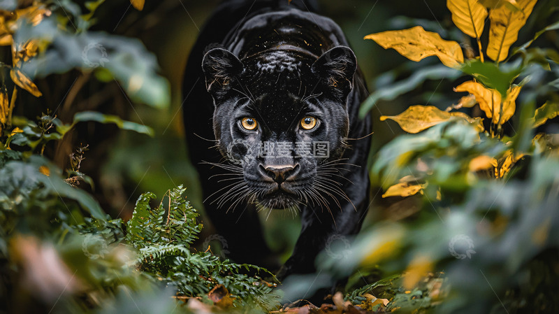 高清大图下载【趣麦麦图】黑豹眼神凝视