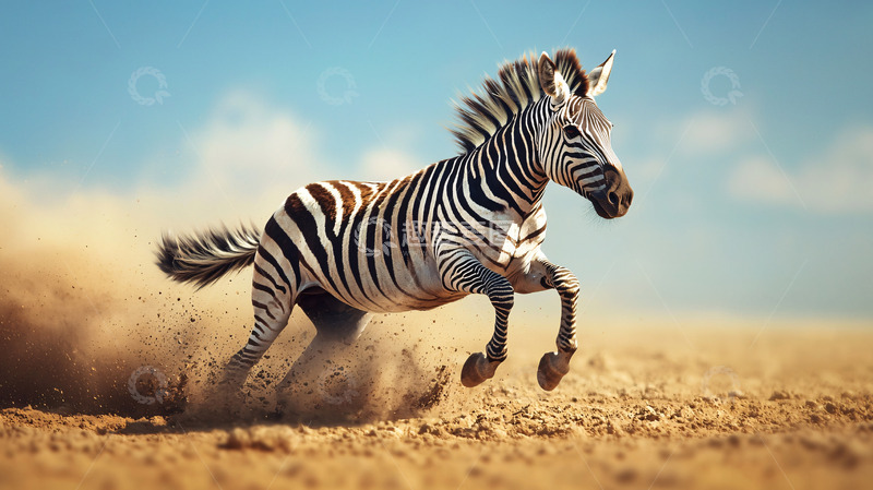 高清大图下载【趣麦麦图】奔跑的斑马