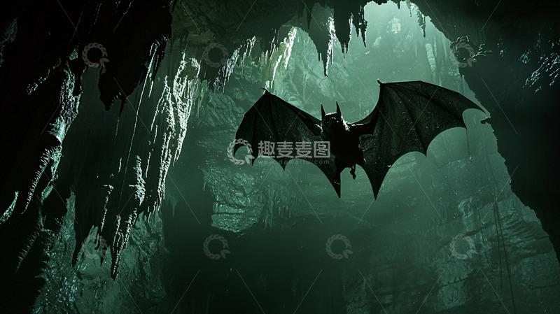 高清大图下载【趣麦麦图】黑暗山洞蝙蝠