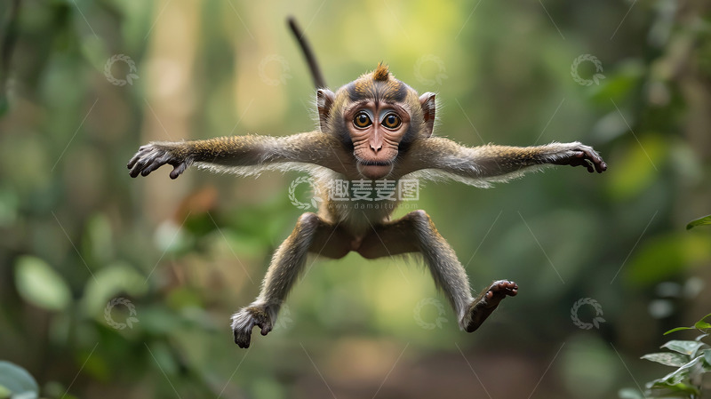 高清大图下载【趣麦麦图】猴子跳跃