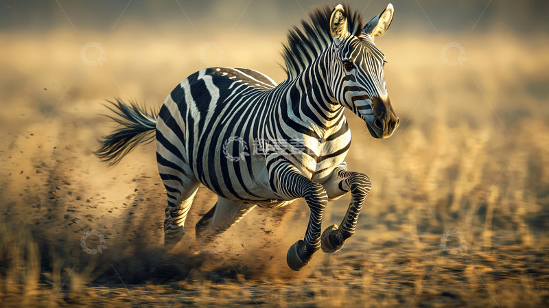 高清大图下载【趣麦麦图】奔跑的斑马