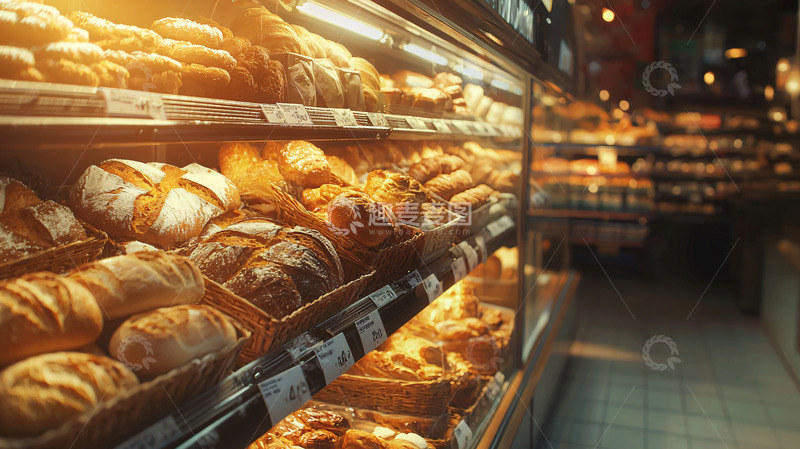 高清大图下载【趣麦麦图】烘焙店橱窗面包