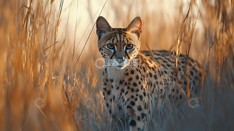 高清大图下载【趣麦麦图】金色草原上的猎豹