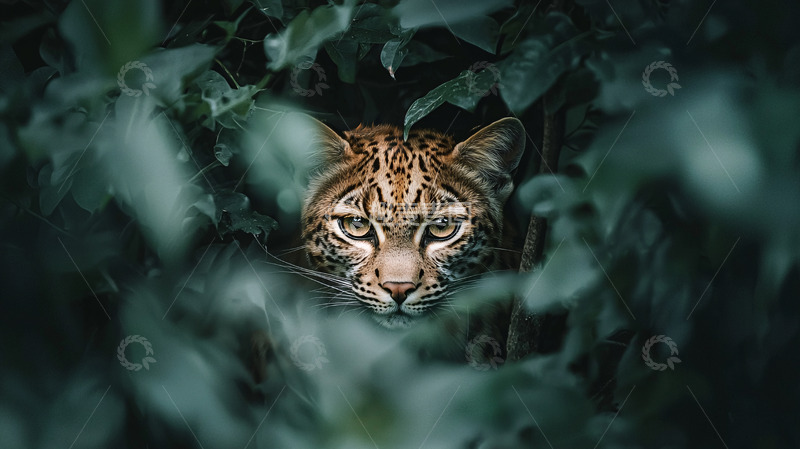 高清大图下载【趣麦麦图】丛林中隐藏的猫科动物