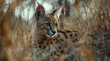 荒漠中警惕的猎豹