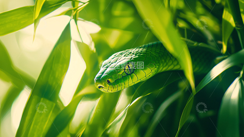 高清大图下载【趣麦麦图】绿蛇