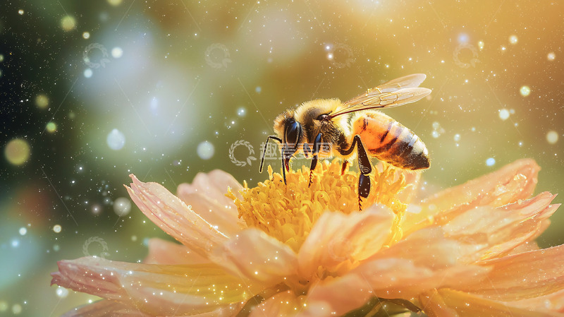 高清大图下载【趣麦麦图】蜜蜂采蜜高清图