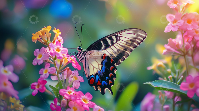 高清大图下载【趣麦麦图】彩色蝴蝶花丛