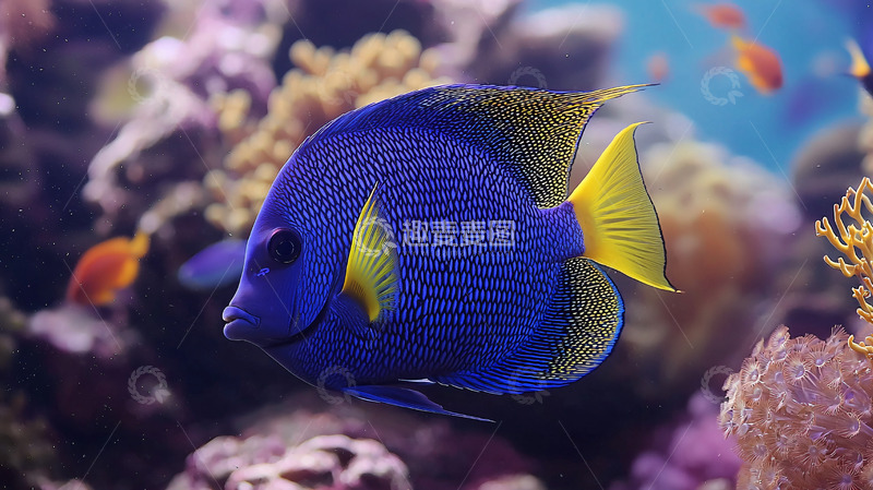 高清大图下载【趣麦麦图】蓝色神仙鱼