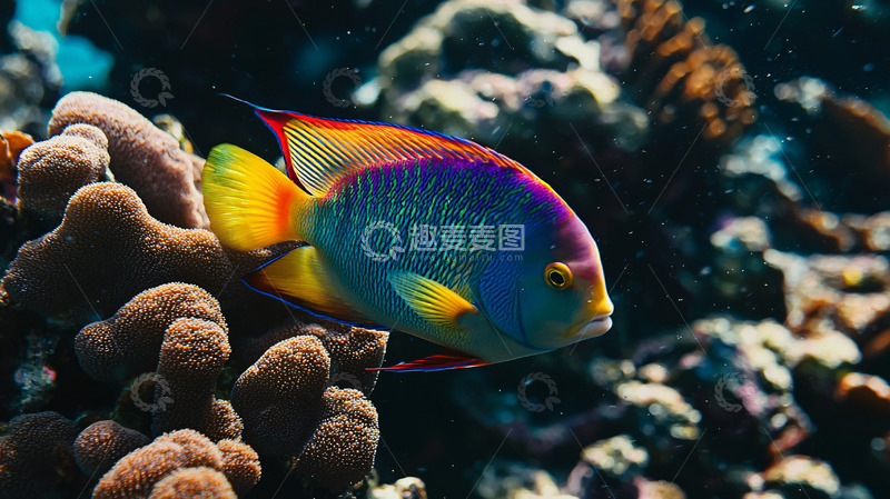 高清大图下载【趣麦麦图】珊瑚礁热带鱼
