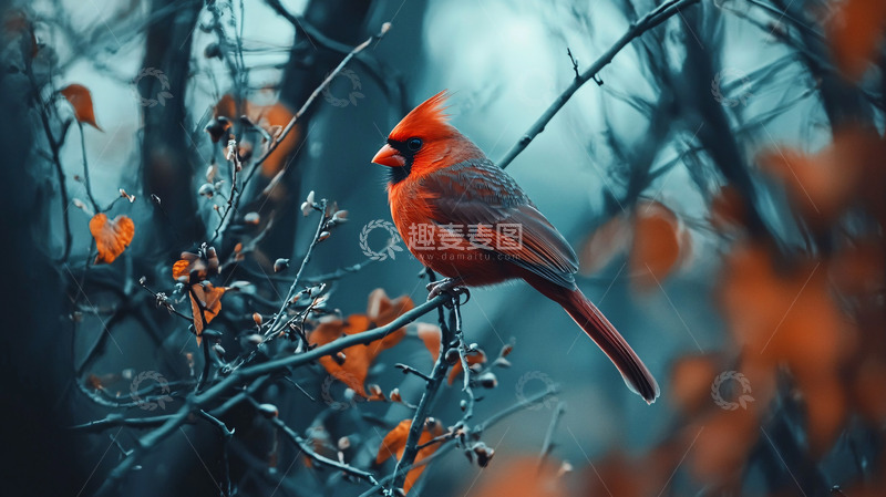 高清大图下载【趣麦麦图】红衣主教鸟