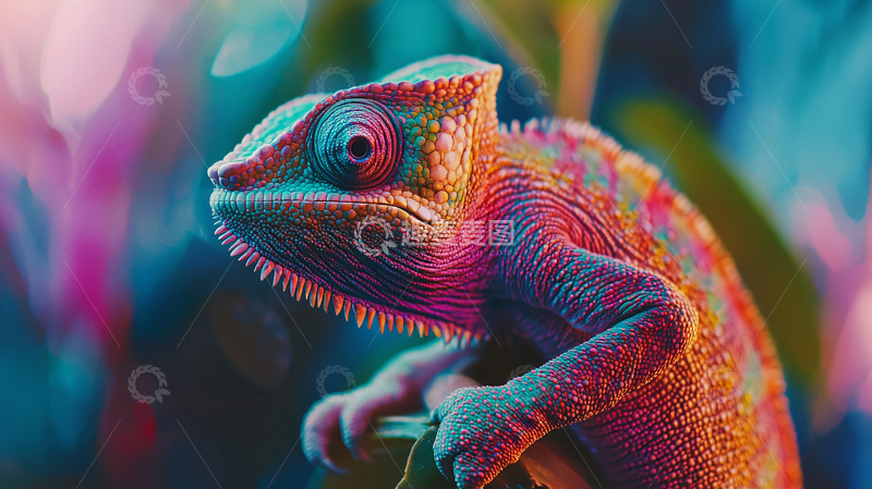 高清大图下载【趣麦麦图】变色龙特写