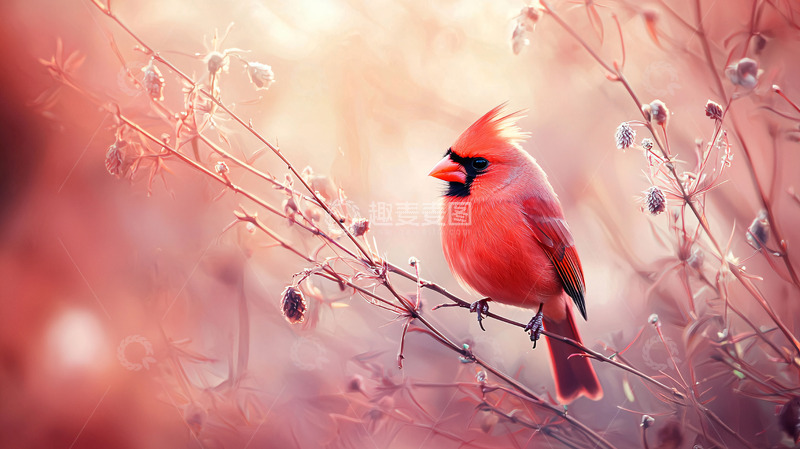 高清大图下载【趣麦麦图】红衣主教鸟