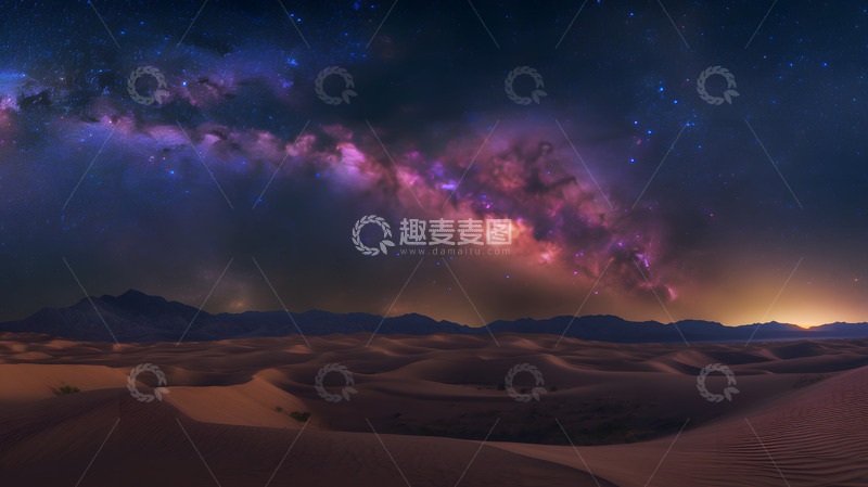 高清大图下载【趣麦麦图】沙漠上的银河