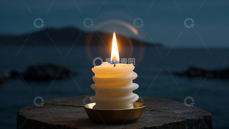 高清大图下载【趣麦麦图】夜空中烛火摇曳的小蜡烛