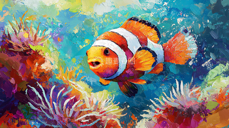 高清大图下载【趣麦麦图】色彩斑斓的小丑鱼