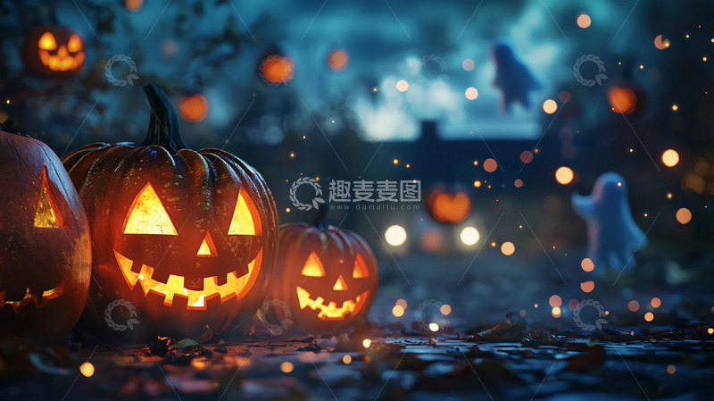 高清大图下载【趣麦麦图】万圣节南瓜灯11
