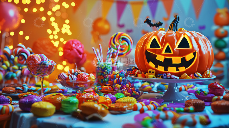 高清大图下载【趣麦麦图】万圣节糖果派对