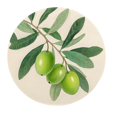 本草纲目中草药之橄榄插画素材
