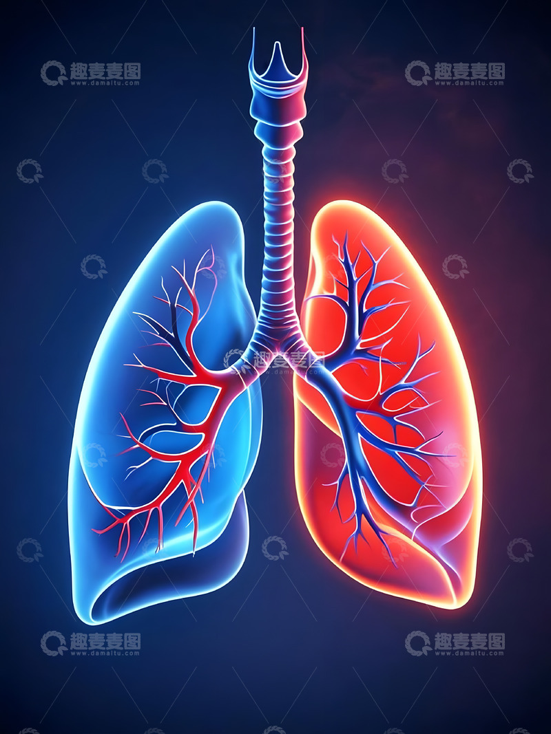 高清大图下载【趣麦麦图】人体器官肺部器官解剖概念图
