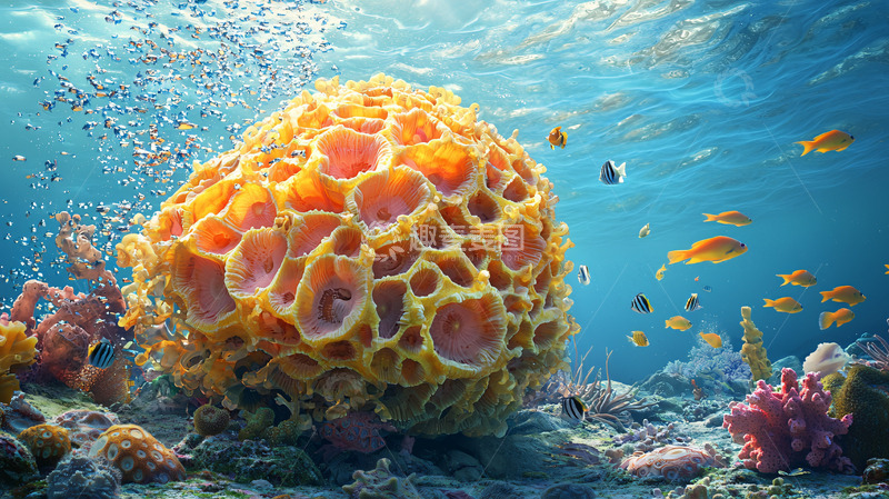 高清大图下载【趣麦麦图】海底巨型黄色海绵