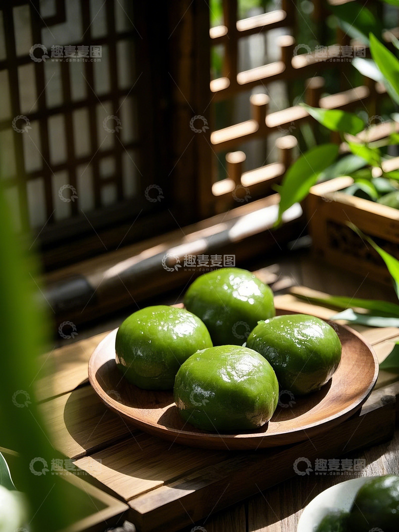 高清大图下载【趣麦麦图】古风清明节青团