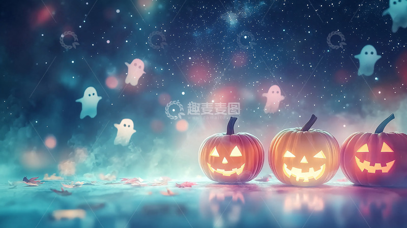 高清大图下载【趣麦麦图】梦幻万圣节南瓜灯