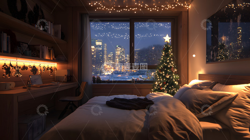 高清大图下载【趣麦麦图】圣诞节温馨室内装饰